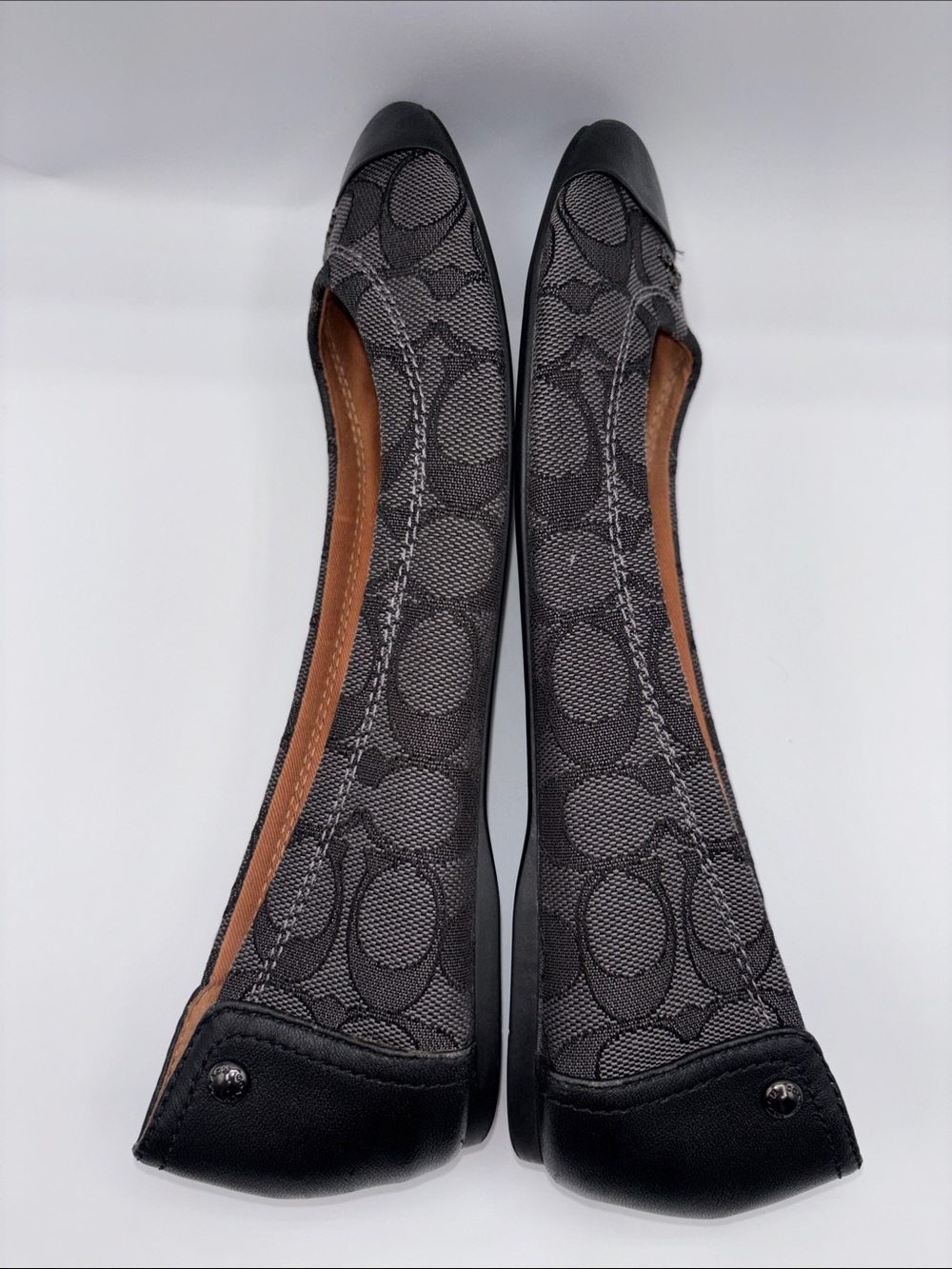 Coach Black Signature Canvas Cap-Toe Ballet Flats - Picture 9 of 10